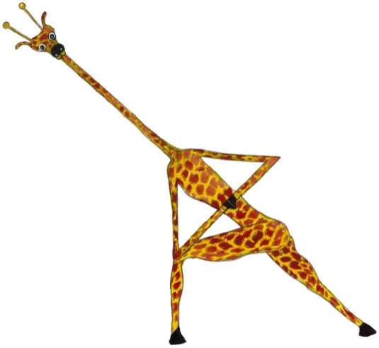 Yoga Giraffe Kinderyoga. Giraffe die Yoga macht.