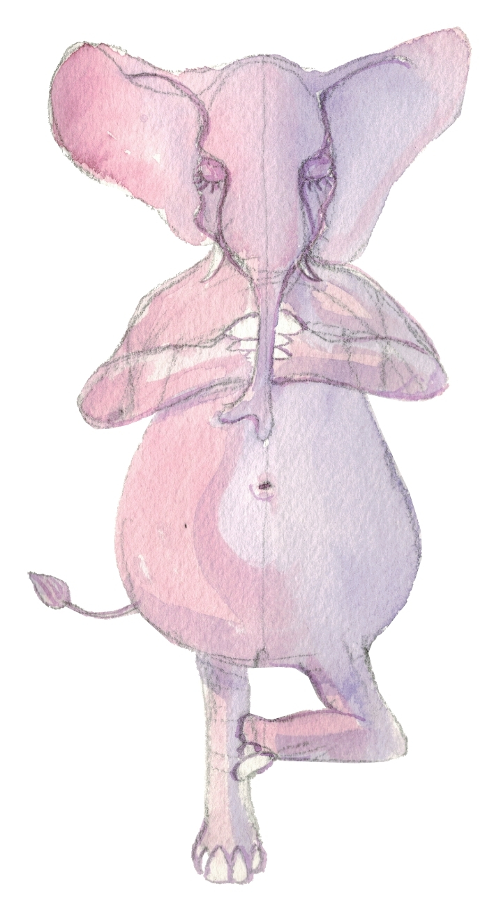 Yoga Elefant Kinderyoga. Elefant macht Yoga.